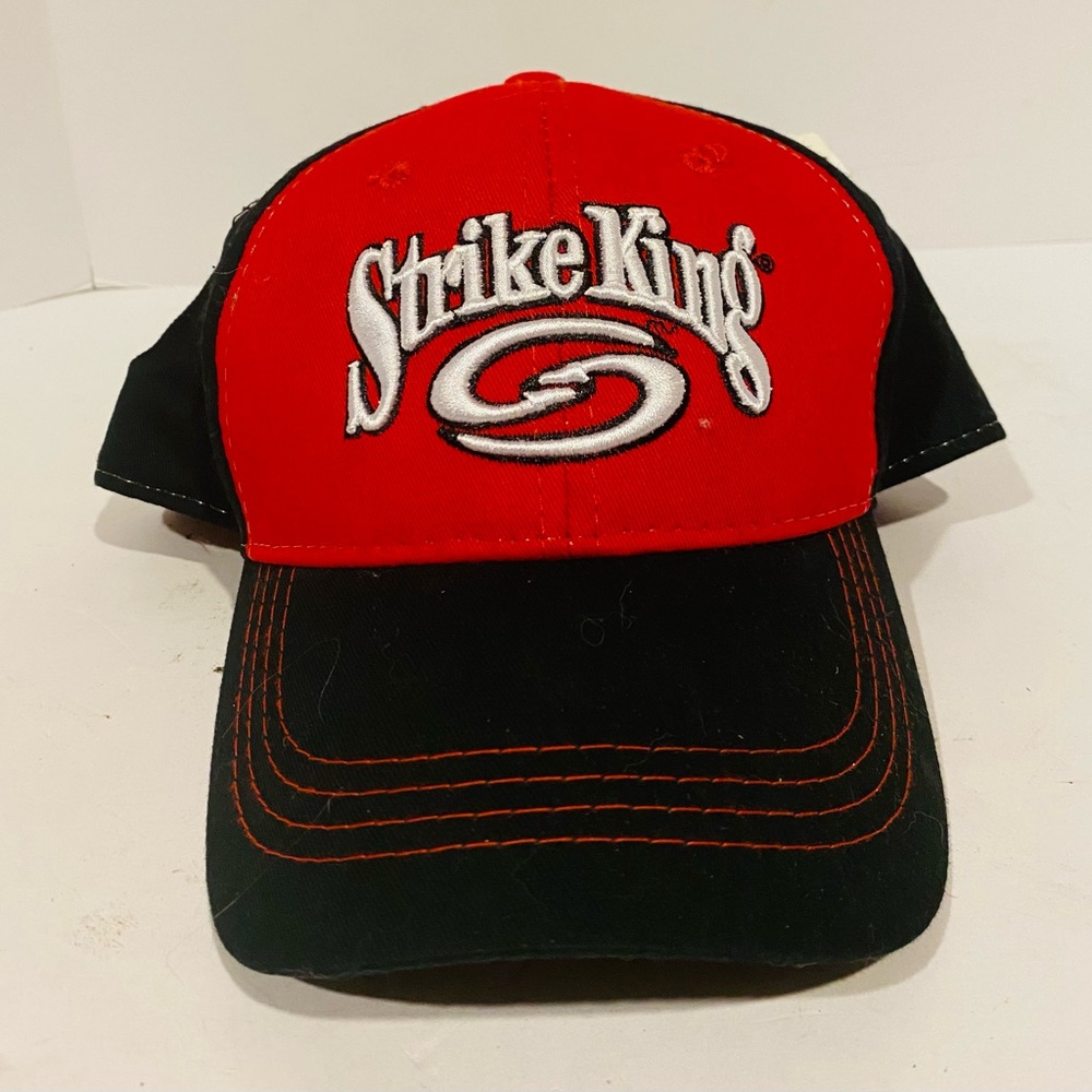 Strike King Black And Red Adjustable Baseball Hat Cap Fishing Bait Lure